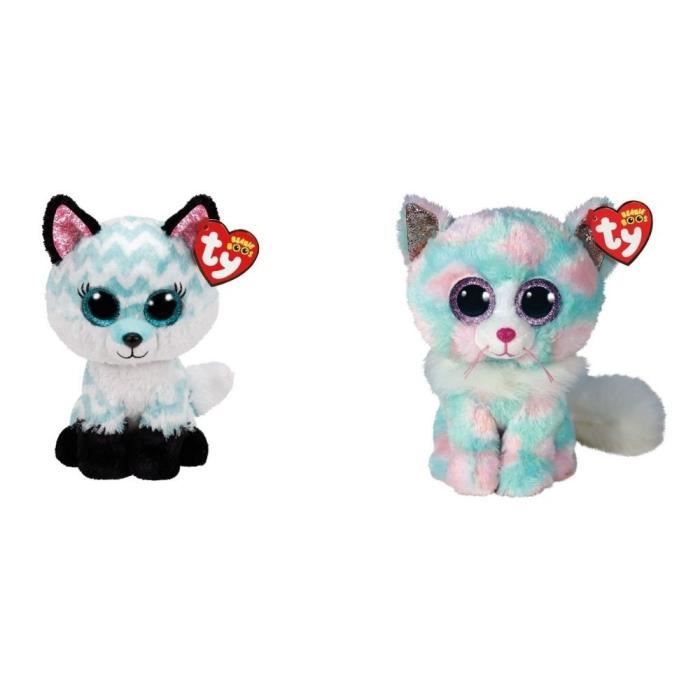 Ty Peluches Beanie Boo s Atlas Renard Opal Chat