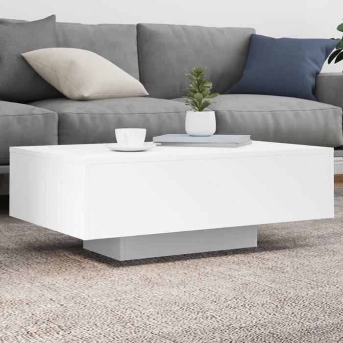 Table basse - V BESTLIFE - 85x55x31 cm - Bois dingénierie - Lumières LED RVB - Design contemporain