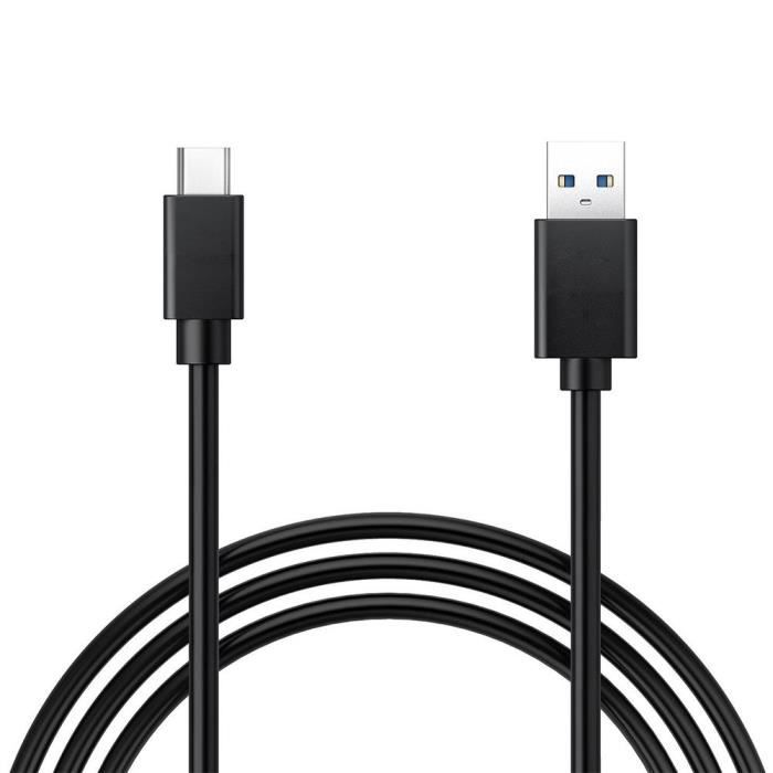 Vcomp - Pour Xiaomi Mi 8 Lite/ Xiaomi Mi 8 Pro/ Mi Max 3/ Xiaomi Pocophone F1: Câble Charge USB 3.0 Type C, 1m - NOIR