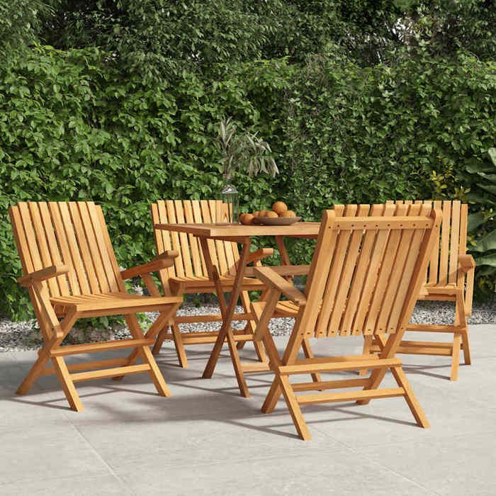 vidaXL Chaises de jardin pliantes 4 pcs 61x67x90 cm bois massif teck 3155055