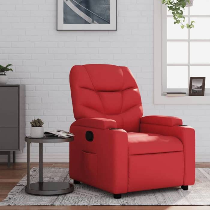 Chaise De Relaxation Avec Repose-Pied VidaXL Velours Rouge Bordeaux - Fauteuil Détente Confortable