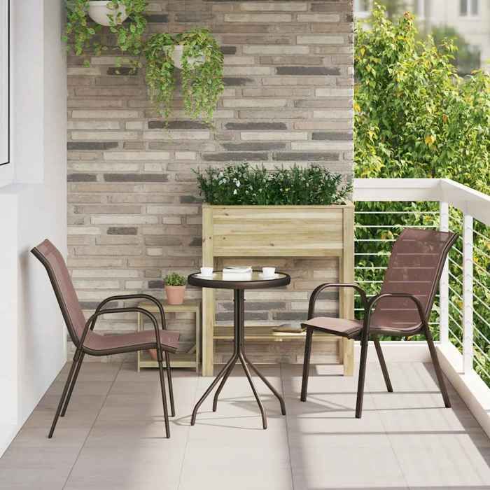 vidaXL Chaises empilables de jardin lot de 2