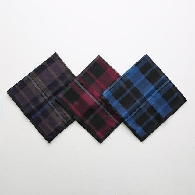 Lot De 3 Mouchoirs En Coton Pour Hommes - 43x43 Cm, Motif à Rayures Et Carreaux - Hrippy - 5