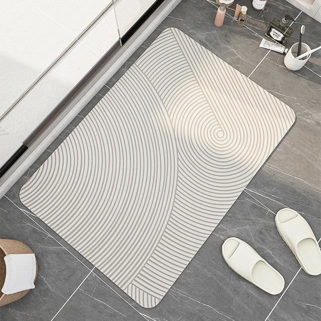 Tapis De Salle De Bain Super Absorbant - 40x60 Cm, Poils Courts, Antidérapant, Lavable Machine, Kaki