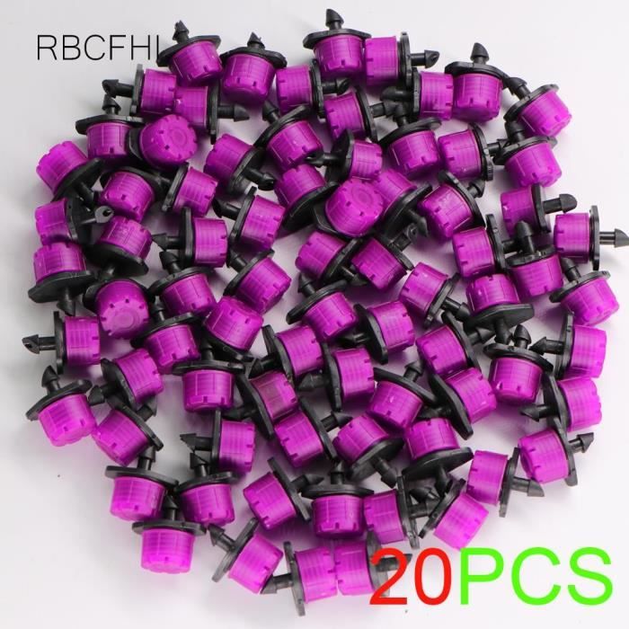 100 Pièces Réglables Goutteur D'Irrigation Buse, 360 Degrés Réglable Flux Goutte à Goutte Arroseurs D'Irrigation, S'Adapte à 4mm ID Tubes, Goutte à Goutte Émetteur (Rouge