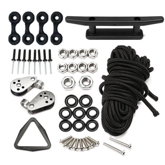 Tefola Attache Crochet De Bateau En Nylon Noir - Accessoire Amarrage Robuste Pour Kayak Et Radeau