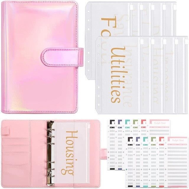 Lot De 20 Pochettes Plastique A6 à Fermeture Zip - Translucide, 6 Trous, Imperméable - Pour Documents, Cartes, Budget - 9