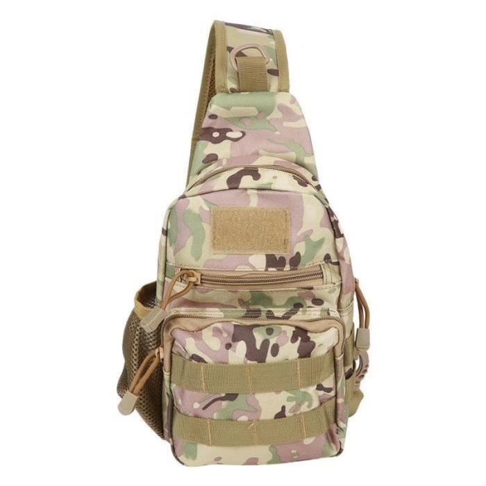 Sac De Sport Tactique Poitrine/bandoulière Homme - Étanche, Grande Capacité, Pour Randonnée, Vélo, Camping (noir/kaki)