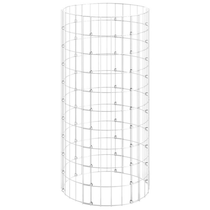 Panier Gabion Circulaire En Acier Galvanisé 100x50 Cm - Pour Lit Surélevé, Mur Décoratif Ou Soutènement - 3