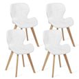 Lot de 4 chaises blanches ROBINE - IDMARKET - Design tendance - Confortables-1