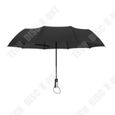 TD® Parapluie noir Résistant au vent Automatique Parapluie Pliant Compact Pliable de voyage,10 Nervure pour hommes et femmes-1