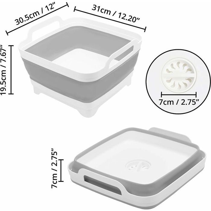 OHHCO Pliable Bassine Bassin De Lavage Bassin Portable Pliant Lavabo En Plastique Pliable Seau