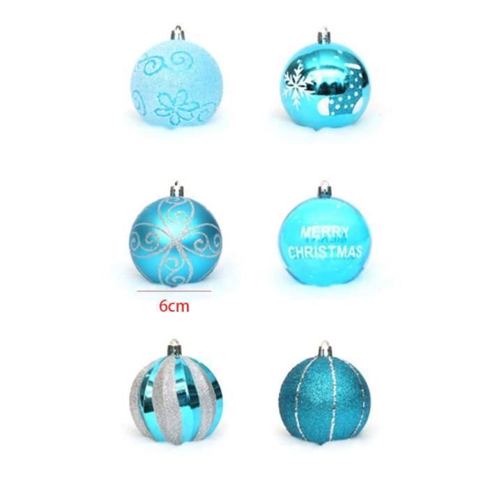 2x Grandes Boules De Noël Incassables Bleu Cobalt De 20 Cm - Brillant