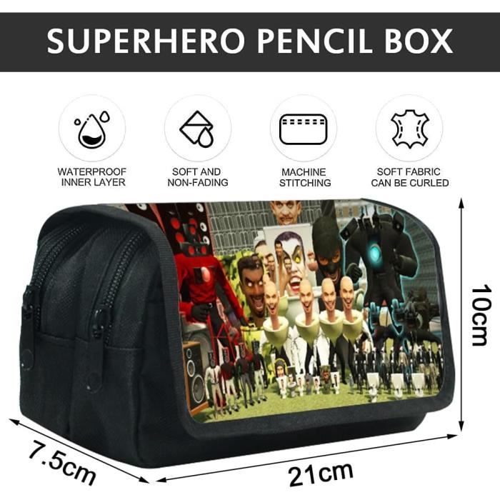 Trousse à Crayons En Toile Avec Motif Drapeau De L'Algérie - Grande Capacité (jusqu'à 50 Stylos), Double Couche, 20.1x9.9x10.9 Cm