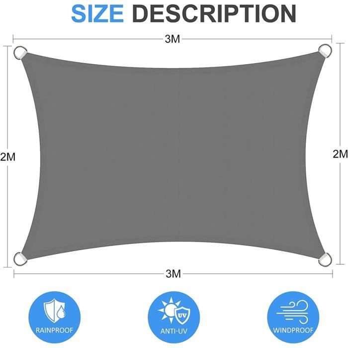 Voile D’ombrage Pour Trampoline – Couverture Pare-soleil Pliable, 6 Ou 8 Attaches, Pour Jardins Et Espaces Extérieurs