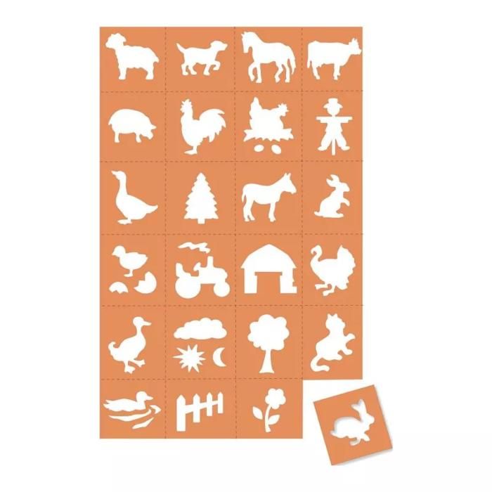 Set de 6 pochoirs Animaux de la ferme | Le Géant de la Fête Set de 6 pochoirs Animaux de la ferme | Le Géant de la Fête