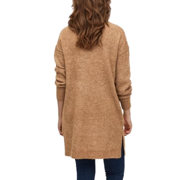 Pull Vila Vicilia Col roulé Femme Camel Beige - Cdiscount Prêt-à