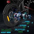 Vélo pliant - BK6 - 20 pouces Fat Tire Ebikes - Batterie 10Ah 250W 48V - Roue arrière - Hydrauliques-2