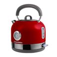 Bouilloire électrique rétro Vintage Cuisine avec thermomètre - Rouge - 1,7L - 2200W - Arrêt automatique-2