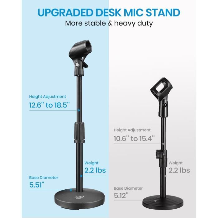 Support Micro Réglable 360° - 55 Cm, Compatible Smartphone Et Tablette, Idéal Pour Streaming Et Enregistrement - 7