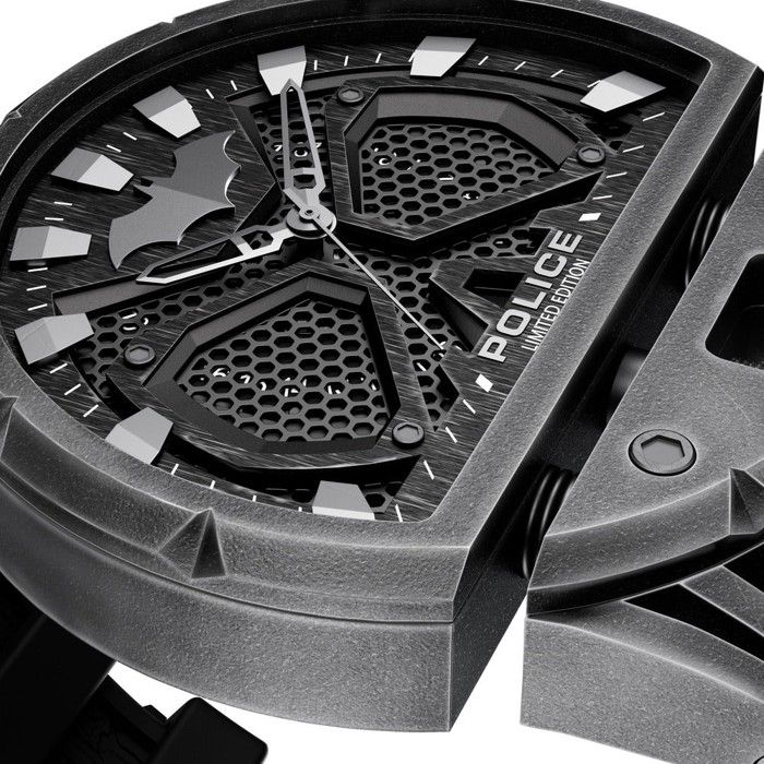 Montre Bracelet Police PL.16021JSB Pour Homme - Quartz, Boîtier 45mm Acier Gris, Bracelet Maille Milanaise