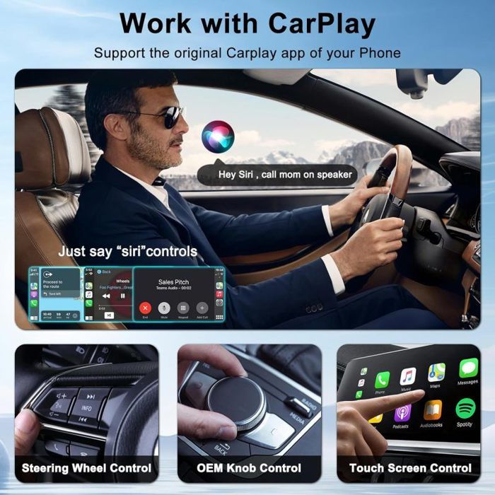 Générique Convertisseur D'Écran Auto - Convertisseur À Connexion Automatique Rapide - Adaptateur De Miroitage D Écran - Pour Trajets Quotidiens Conduite Urbaine Navigation Autoroute Streaming Musical