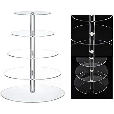 Présentoir à Gâteau Transparent En Acrylique - Remplissable Avec Décorations - Pour Mariage Et Fêtes