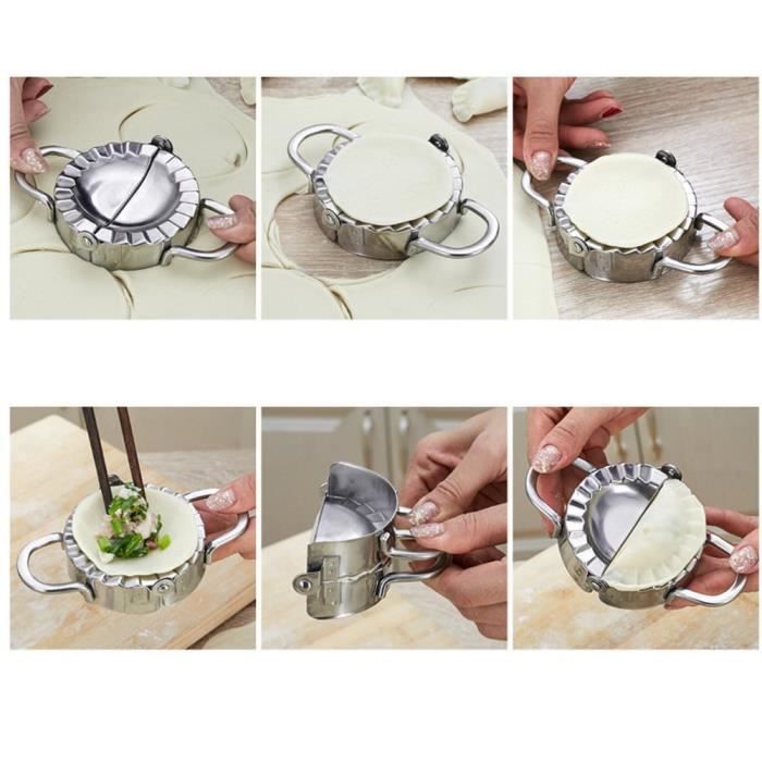 Moule à Boulette Acier Inoxydable,6 Pièces Ravioli Maker Et Ravioli Cutter Moule A Dumplings Tarte Outil Moules A Chaussons Pou