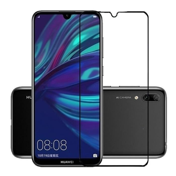 Film De Protection Verre Trempé 9D Pour Huawei Y6 2019 - Noir - Neuf
