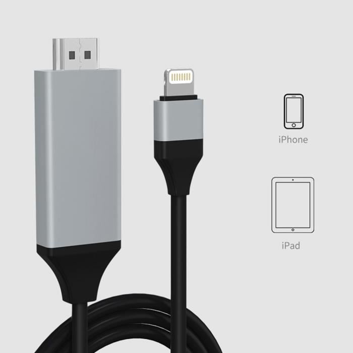 Adaptateur Lightning AV numérique [Certifié Apple MFi] iPad HDMI Adapter  Lightning vers HDMI Câble Plug and Play pour iPhone