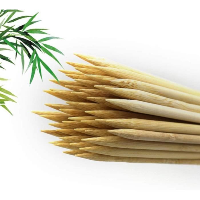 300 Brochettes En Bambou Plates Teppo - Longueur 12 Cm - Pour Apéritifs, Fruits, Barbecue, Fêtes - Lot Économique