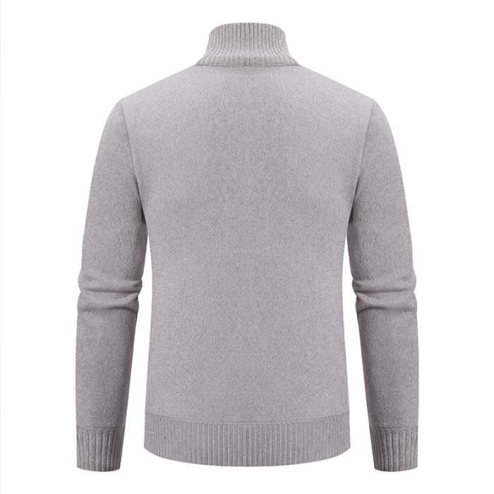 Blouson Doublé Polaire Pour Homme – Gilet Tricoté Acrylique – Manches Longues – Tailles M à 5XL – Grandes Tailles Disponibles