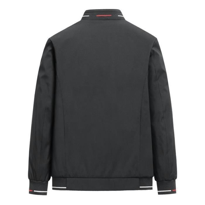 MILASIA Veste Coton Col Montant Brodée Homme Printemps Automne - Mince Et Décontractée