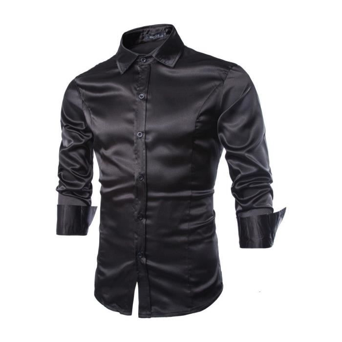 Chemise noir store slim homme