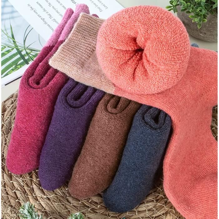 Chaussettes tricotées à la main, chaudes et confortables pour