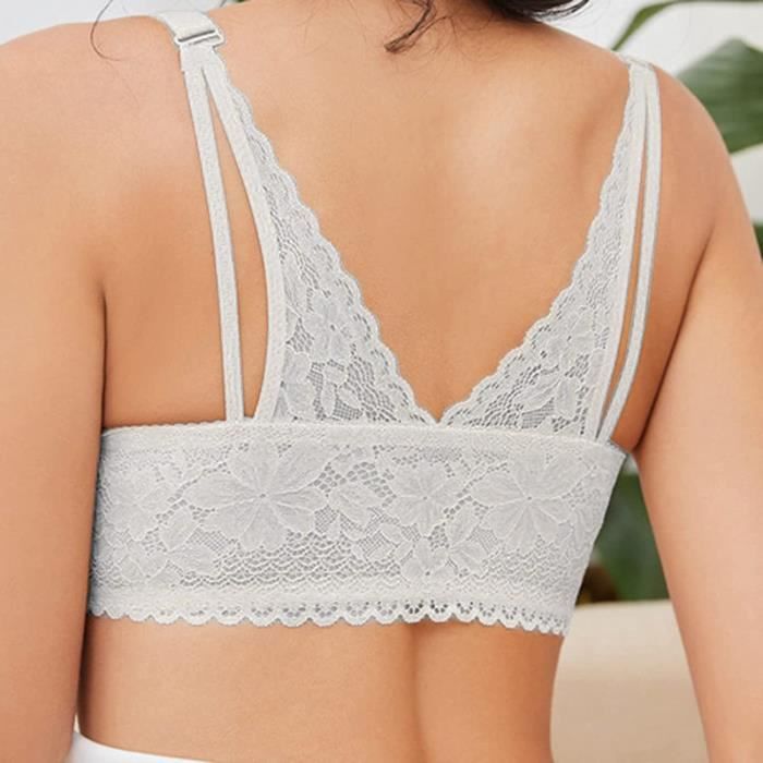 Lot De 3 Soutiens-Gorge Fermeture Devant Femme - Sport Maintien Extrême Dentelle Florale Allaitement Sans Armature
