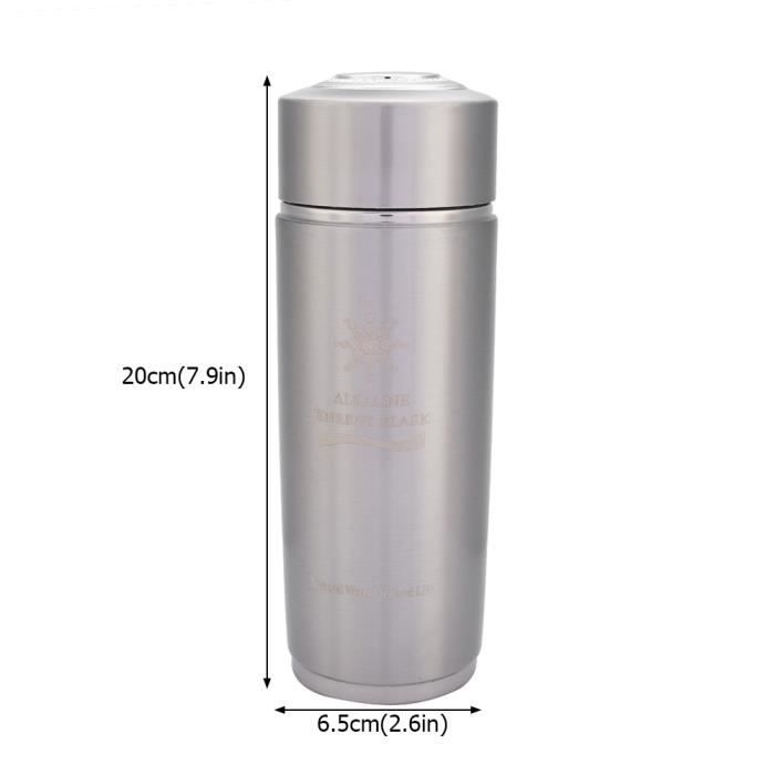 Bouteille D'eau Alcaline En Acier Inoxydable 400 Ml | Pour équilibre énergétique Et Bien-être | Couleur Rouge/bleu | Favorise Absorption Nutriments, Antioxydant - 2