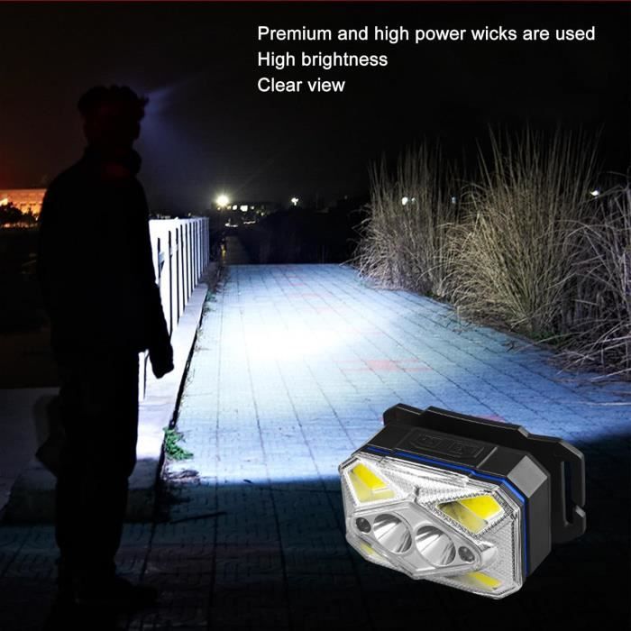 Lampe Frontale Rechargeable 1000 Lumens - Capteur De Mouvement, 7 Modes, COB, Base Magnétique - Pour Running, Vélo - 9