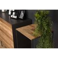 MACABANE MADISON - Table d'appoint carrée plateau bois Teck recyclé 35x35cm pieds métal noir grand modèle-3