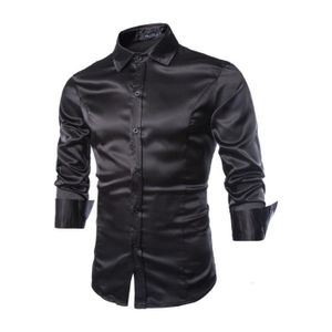 Chemise homme satin noir Cdiscount