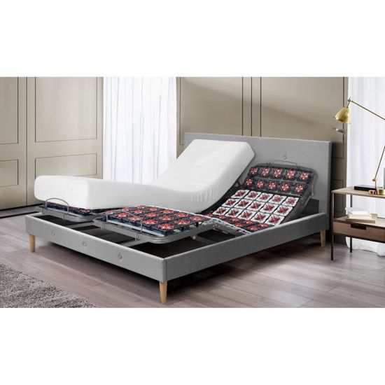 SommierRelaxantElectriquebySampur|100%PlotsErgonomiques|2x70x190cm|LiteriedeRelaxationElectriqueEncastrable