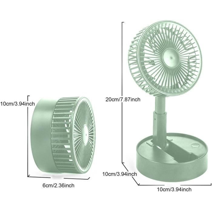 Mini ventilateur portable – Petit ventilateur rotatif à 360° soufflant de  l'air froid avec ventilateur à pince en 3 vitesses, rechargeable par USB
