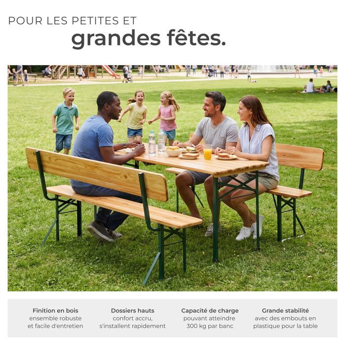 Hirschgarten Banc Bois Banc De Jardin Stagecaptain Hirschgarten 117cm - Pliable, En Bois Et Acier, Surface Peinte - Naturel Banc Bois Acier Compact