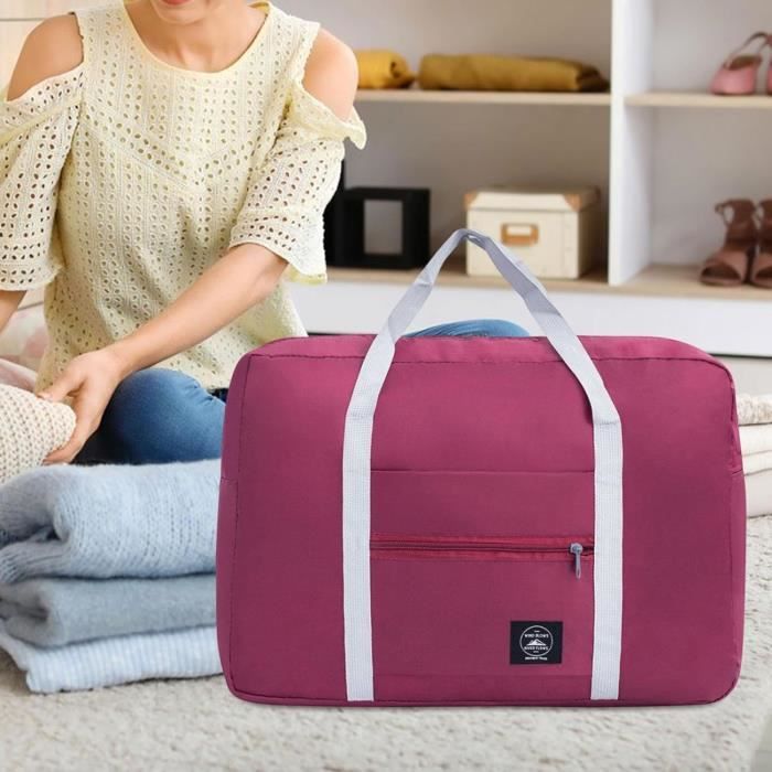 Sac de voyage pliable, fourre-tout de sport, sac à bandoulière, sac à  bagages, lot de 2 (rose + bleu).