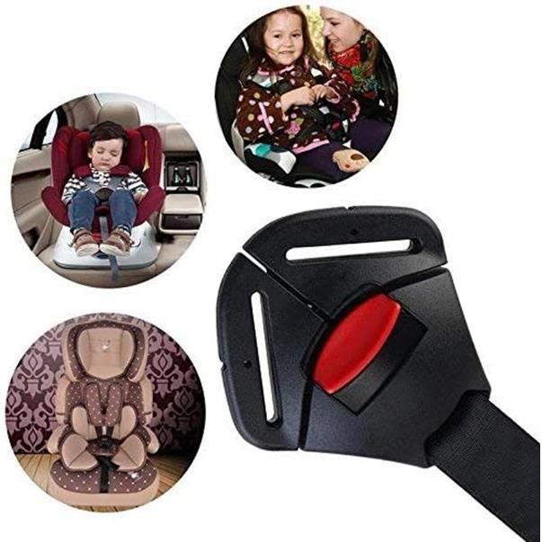 Boucle de securite pour sangle de siege auto pour bebe boucle de verrouillage fixe avec clip pour ceinture de securite harnais