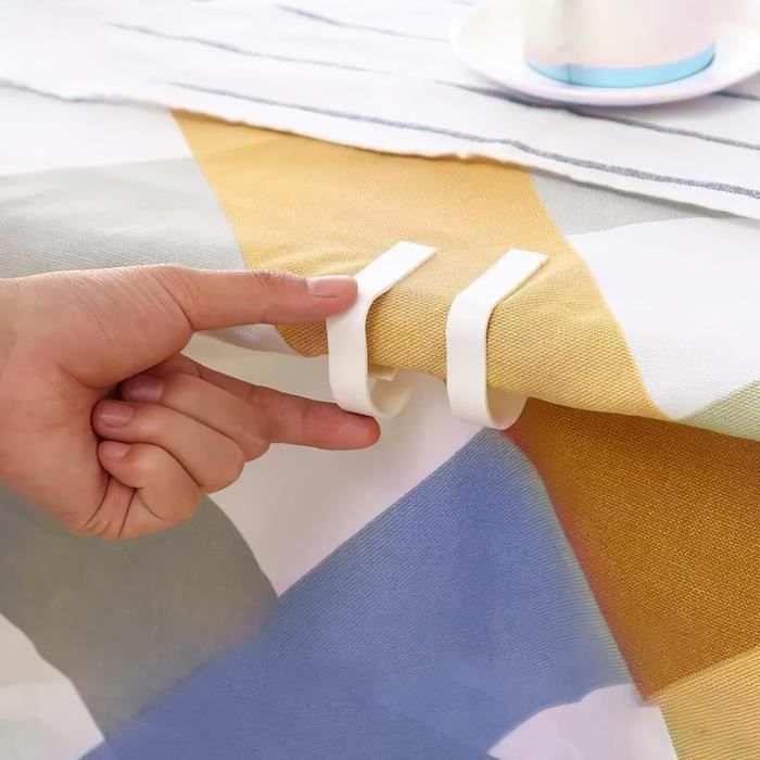 12 Pinces À Nappes, Clips Nappes En Plastique Incassable Blanc, Attache Nappe Jardin Pour