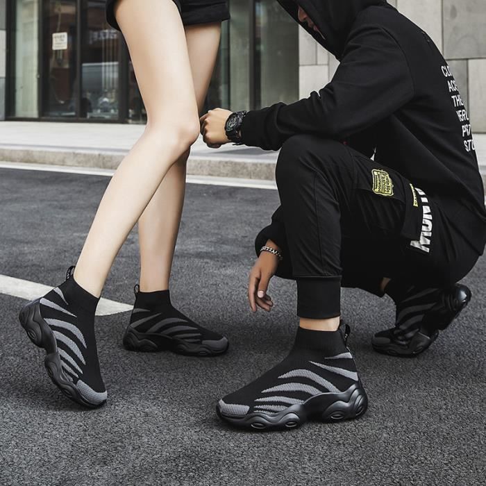 Basket Mixte YH 2020 Hiver Nouveau Adulte Mode Loisir Garder au chaud Sneakers Noir