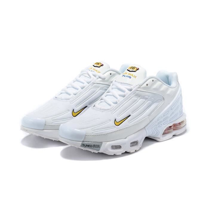 Nike Basket TN 3 Plus Homme Femme Chaussures Entrainement de Sport Blanc Or Blanc Cdiscount Chaussures
