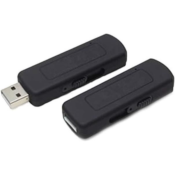 Clé USB Micro Espion Enregistreur Dictaphone 8Go Interne Discret Compact  Noir