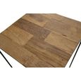 MACABANE MADISON - Table d'appoint carrée plateau bois Teck recyclé 35x35cm pieds métal noir grand modèle-4